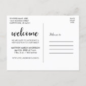 Welcome New Baby Modern Black Script Announcement Postcard | Zazzle