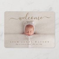 Welcome New Baby Photo Birth Announcement