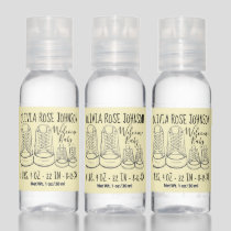 Welcome New Baby Shower Birth Announcement Shoes Hand Sanitizer
