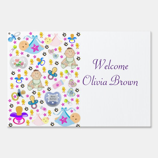 Welcome New Baby Yard Sign (Front)