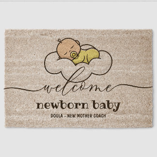 Welcome New Born Baby Fiber Doormat
