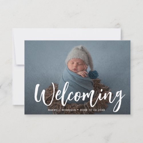 Welcome new born birth announcement card