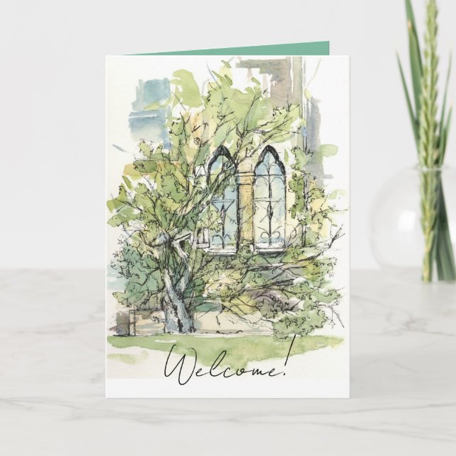 Welcome New Church Member Ivy Windows Card (Front)