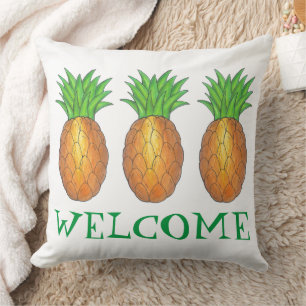 WELCOME New Home Housewarming Pineapple Hawaii Throw Pillow