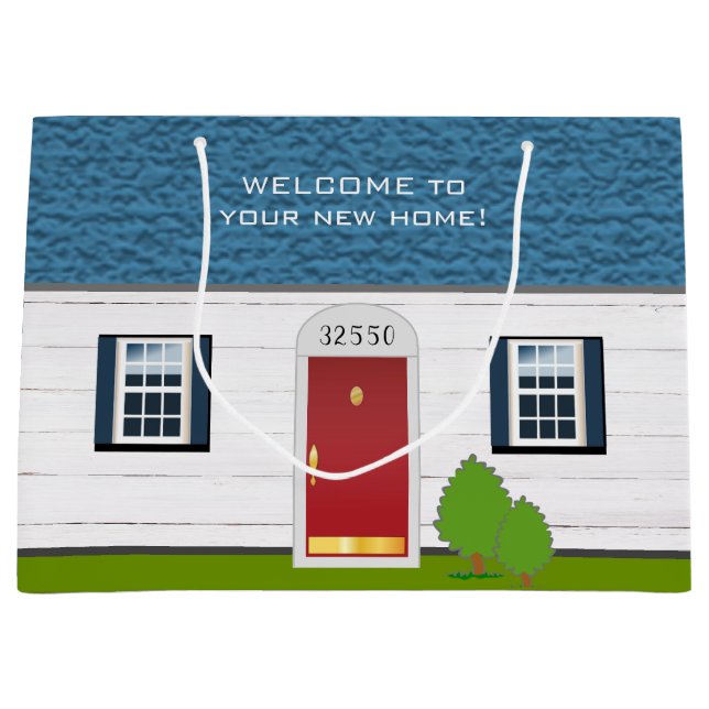Welcome New Home Logo Client Gift House Large Gift Bag (Front)