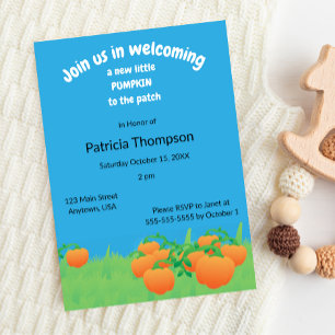 Welcome New Pumpkin to the Patch Invitation