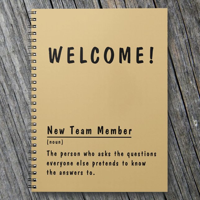 Welcome New Team Member Funny Definition Notebook (Creator Uploaded)