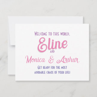 Welcome newborn congratulations holiday card