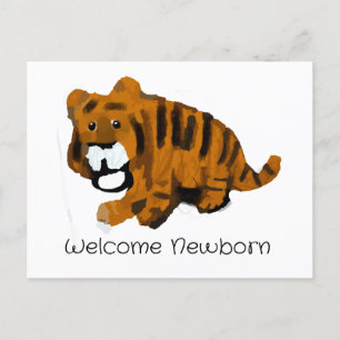 Welcome Newborn Tiger Postcard