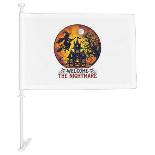 Welcome Nightmare Halloween Haunted House Flying W Car Flag