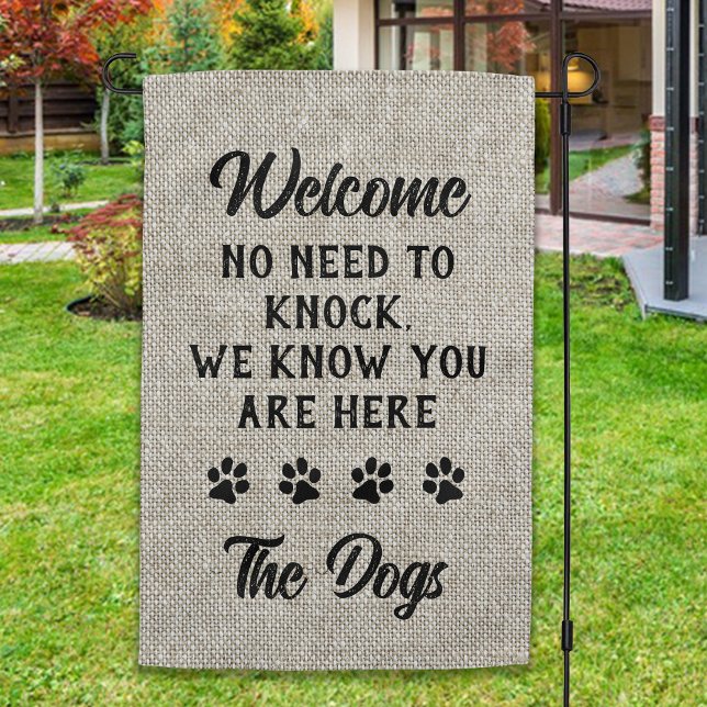 Welcome No Need to Knock - Dog Lover Funny Dog Garden Flag (Creator Uploaded)