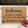 Welcome No Need to Knock Funny Pet Dog Coir Entry Doormat