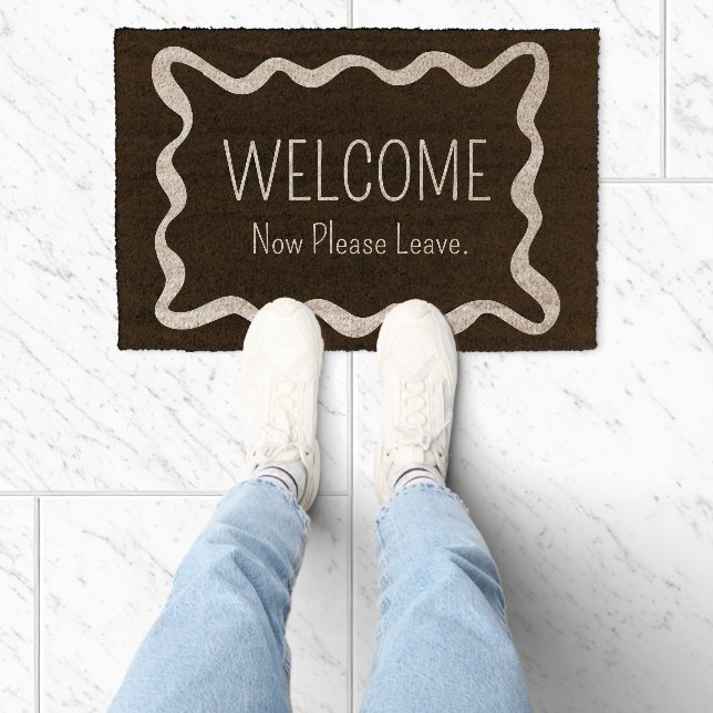 Welcome Now Please Leave Funny Introvert Fiber Doormat (Insitu)