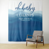 Welcome Oh Baby Shower Blue Ombre Backdrop (In Situ)