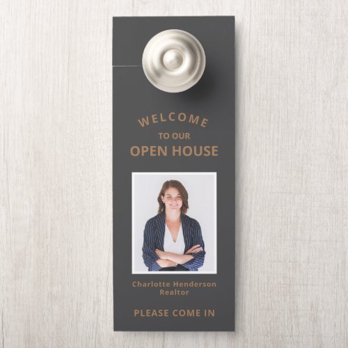 Welcome Open House Real Estate Agent Photo Door Hanger