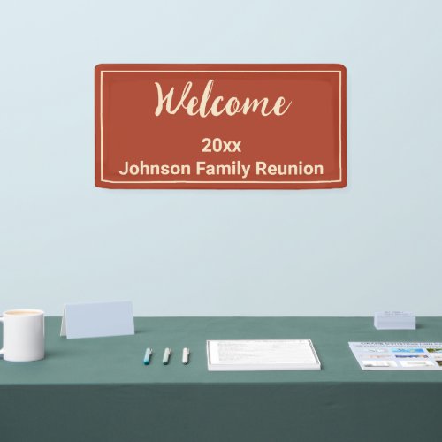 Welcome Orange Red  Off_White Name Family Reunion Banner