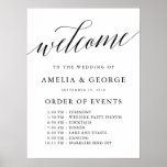 Welcome order of events wedding sign<br><div class="desc">This is a beautiful portrait poster welcome order of events wedding sign featuring script text.</div>