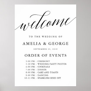 Order Of Events Wedding Posters | Zazzle Order Of Events Wedding Posters | Zazzle