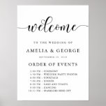 Welcome order of events wedding sign<br><div class="desc">This is a beautiful portrait poster welcome order of events wedding sign featuring script text.</div>