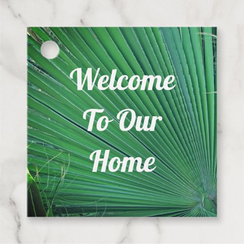 Welcome Our Home Beach House Tropical Palm Guest Favor Tags
