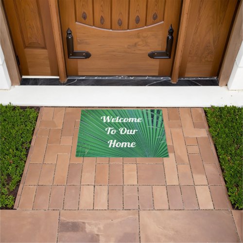 Welcome Our Home Palm Tree Tropical Beach House Doormat