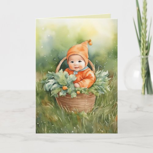 Welcome Our Little Pumpkin Card