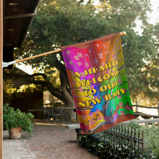 Welcome Our New Baby  House Flag (In SItu)