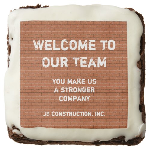 Welcome Our Team Red Brick Wall Business Employee Brownie