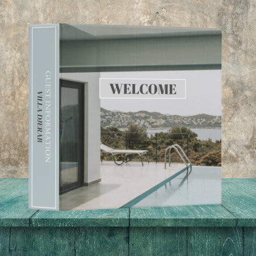 Welcome Pack House Rules Information Sage Green  3 Ring Binder