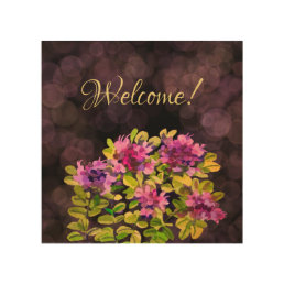Welcome! painted wit watercolors  wood wall art