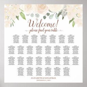 Welcome! Pale Peach Roses 29 Table Seating Chart