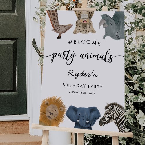 Welcome Party Animals Safari Boy Birthday Party Foam Board