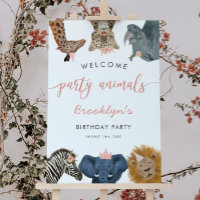 Welcome Party Animals Safari Girl Birthday Party