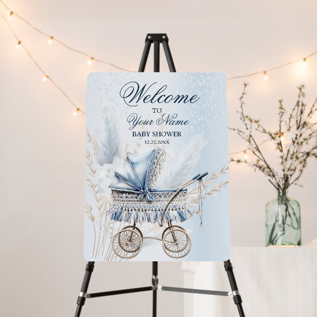 Welcome Party Cute Classic Baby Stroller Foam Board (In Situ (Stand))