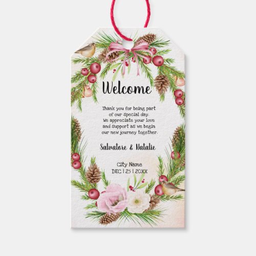 Welcome Party Favor Christmas Wedding Favor  Gift Tags