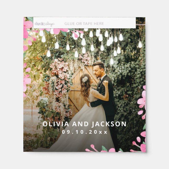 Welcome Party Pink Floral Golden Frame wedding Hershey Bar Favors (Front)