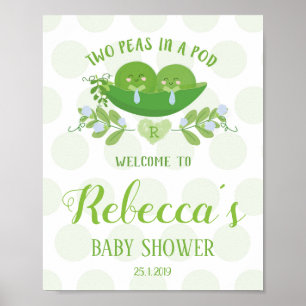 Welcome Party Sign Two Peas in a Pod Baby Shower