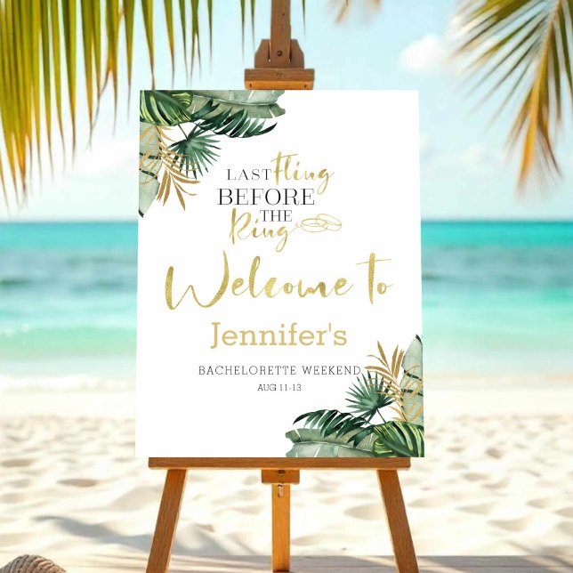 Welcome Party Signs Tropical Bachelorette Weekend (Creator Uploaded)