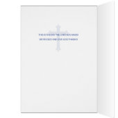 Welcome Pastor, Blue Cross on Gray Wood Background (Inside (Left))