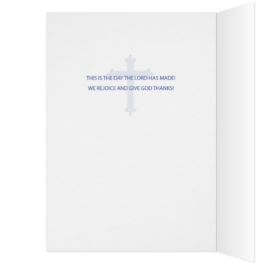 Welcome Pastor, Blue Cross on Gray Wood Background (Inside (Left))