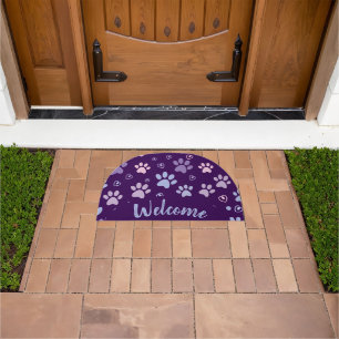 Welcome Paw Print Door Mat for Pet Lovers