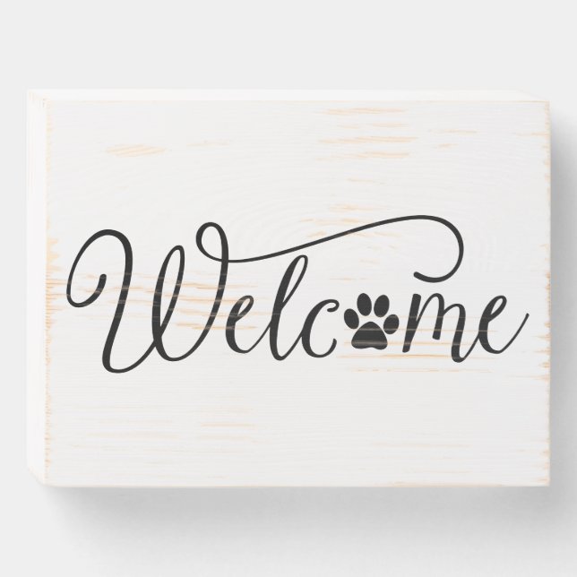 Welcome Paw Print Sign (Front Horizontal)
