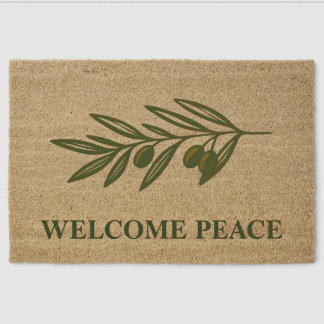 Welcome Peace Fiber Doormat