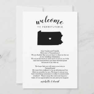 Welcome Pennsylvania Wedding Letter & Itinerary