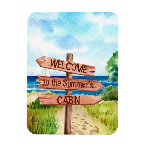 Welcome Personalized Beach Landscape Cabin Cruise  Magnet