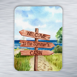 Welcome Personalized Beach Landscape Cabin Cruise  Magnet