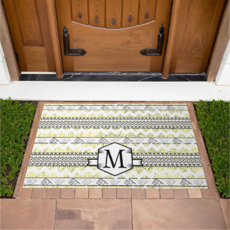 Welcome Personalized Monogram Vintage Floral Doormat