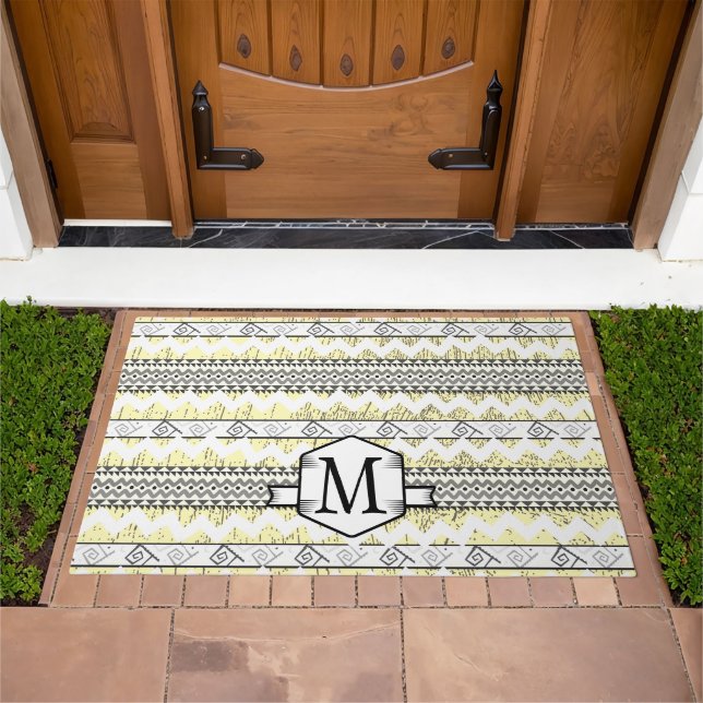 Welcome Personalized Monogram Vintage Floral Doormat (Outdoor)