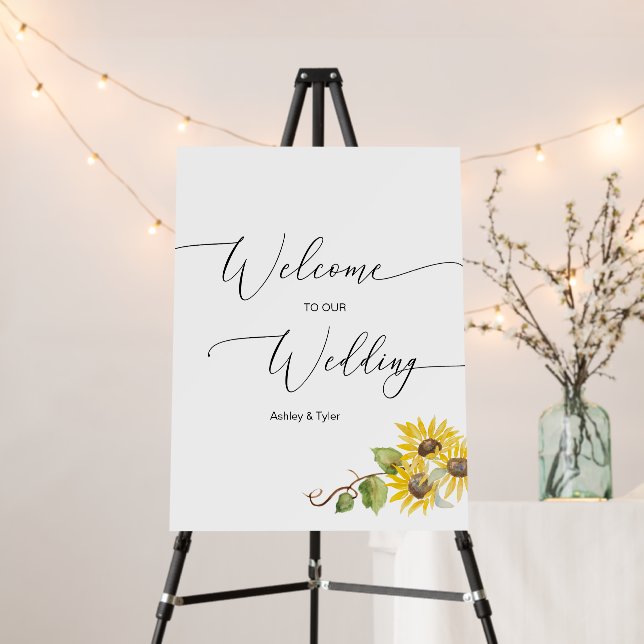 Welcome Personalized Sunflower Fall Wedding Sign (In Situ (Stand))