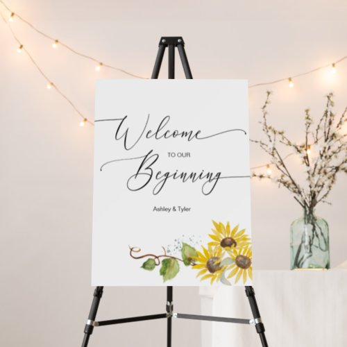 Welcome Personalized Sunflower Fall Wedding Sign